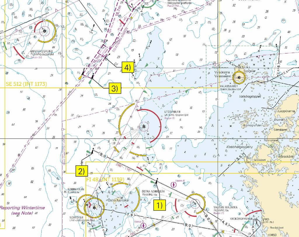 5 Kuva viitteeksi, karttaotteet ei merikartan mittakaavassa / Bild för referens, kortutdrag inte i sjökortets skala / Image for reference, chart extracts not to scale of chart ( FTA,