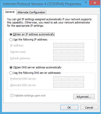 Napauta Obtain an IP address automatically (Hanki IP-osoite automaattisesti) napauta