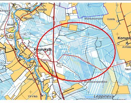 TYÖN LÄHTÖKOHDAT Valtatien 4 länsipuolella on nykyään asemakaavoitettu alue Haurukyläntien liittymän pohjoispuolella Alue on rakentamaton Fortum EC suunnittelee teollisuusjätekeskuksen rakentamista