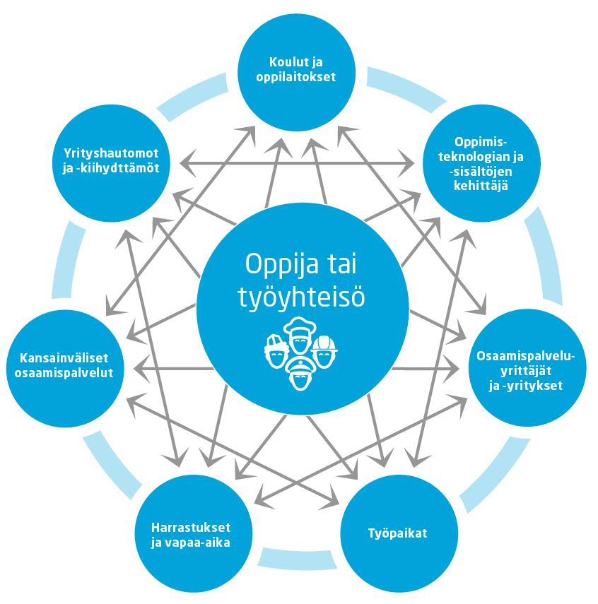 Osaamisjärjestelmä on personoitujen oppimispalveluiden ja -ympäristöjen ekosysteemi Kuka/mikä koordinoi alueellista ekosysteemiä?