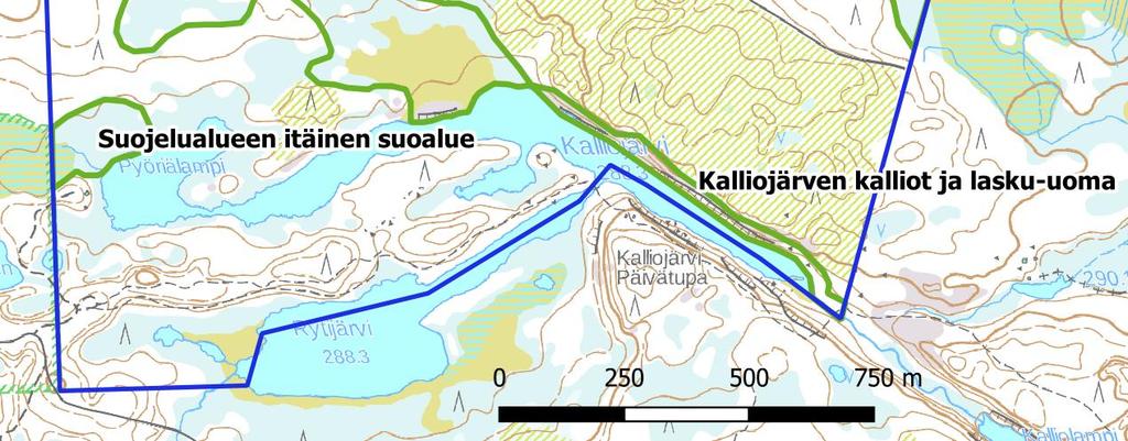 Edellä mainituista luontotyypeistä ylikaltevat seinät ovat silmälläpidettävä luontotyyppi, muut luontotyypit ovat elinvoimaisia (LC).