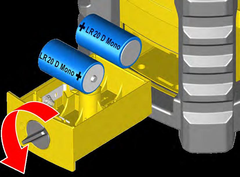 varaus vähissä aseta uudet paristot 2 x 1,5 V