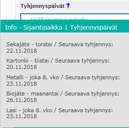 Jätehuollon sähköinen asiointipalvelu Palvelun kautta voi Tilata uuden jätepalvelun Ohjelma laskee suosituksen ilmoitetun huoneisto- ja asukaslukumäärän mukaan