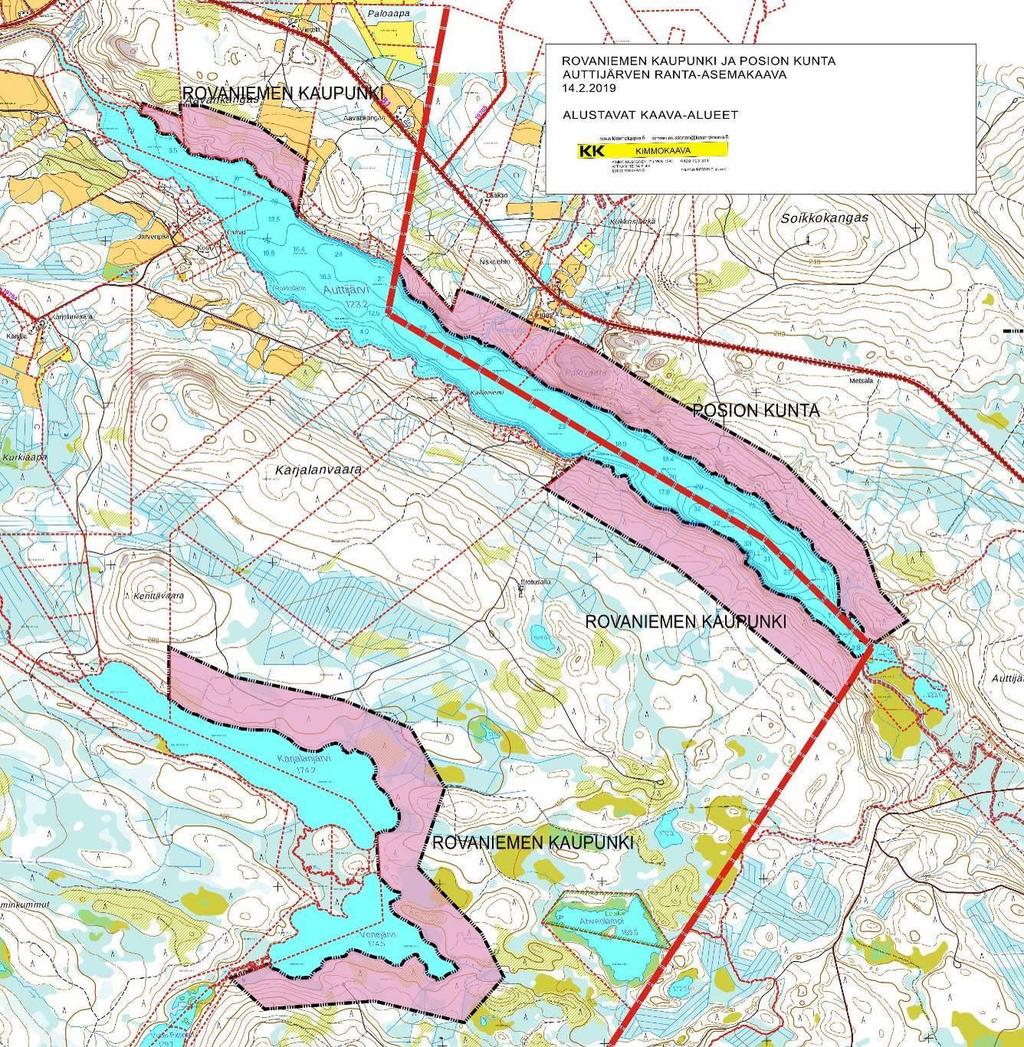 Kaava-alueiden alustava rajaus SUUNNITTELUN LÄHTÖKOHDAT, TEHDYT SELVITYKSET JA AIEMMAT SUUNNITELMAT Alueelle ei ole laadittu yleiskaavoja eikä niitä ole suunnitteilla.