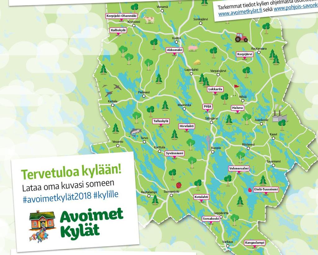Kyliä Pohjois-Savossa noin 300 Rekisteröityjä kyläyhdistyksiä (169)