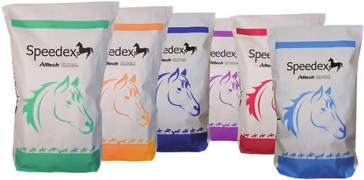 SPEEDEX-HEVOSREHUT Speedex kotimainen hevosrehusarja Speedex on alusta alkaen käyttänyt Alltechin hevosten ruokintaan soveltuvia edistyneitä rehuteknologioita.