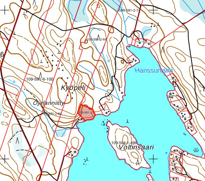 yleissijainti on esitetty punaisella