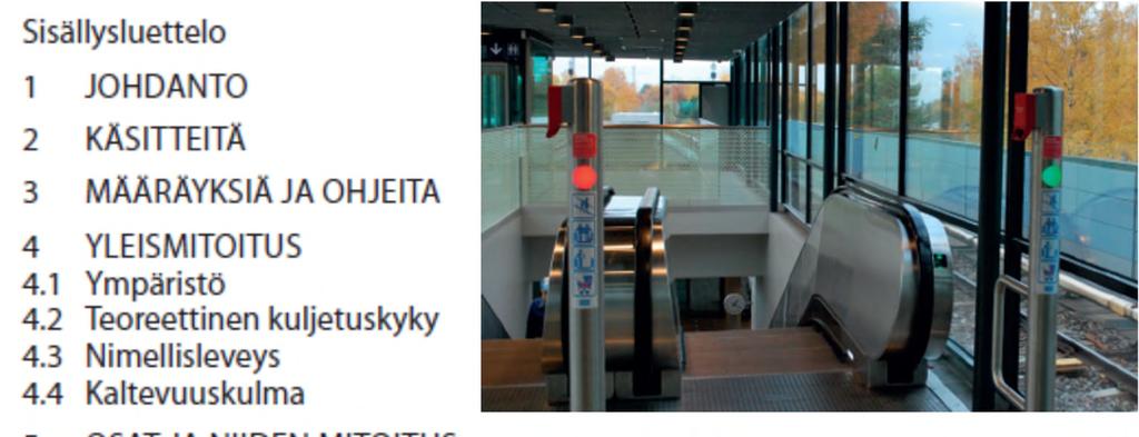 RT 88-11089 (KH 57-00486, Infra 25-710103) Liukuportaat ja -käytävät (2012) Tässä ohjeessa esitetään liukuportaiden ja - käytävien suunnitteluun perustietoja ja