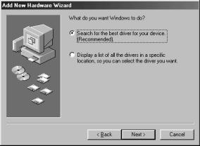 Asentaminen käsin Windows 98 -ajurin asentaminen käsin: noudata kameran liittämisestä tietokoneeseen