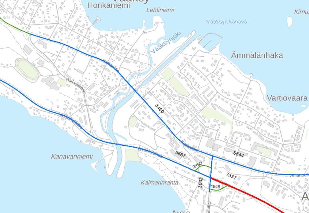 Kaavaselostus 6/14 2.1.4 Maanomistus Katualueeksi muutettava LT-alue on valtion omistuksessa. Kaavamuutos ei muuta olemassa olevia kiinteistöjen rajoja. 2.1.5 Palvelut, liikenne sekä tekninen huolto Suunnittelualueen varrelle sijoittuu Vääksyn taajaman palvelut.