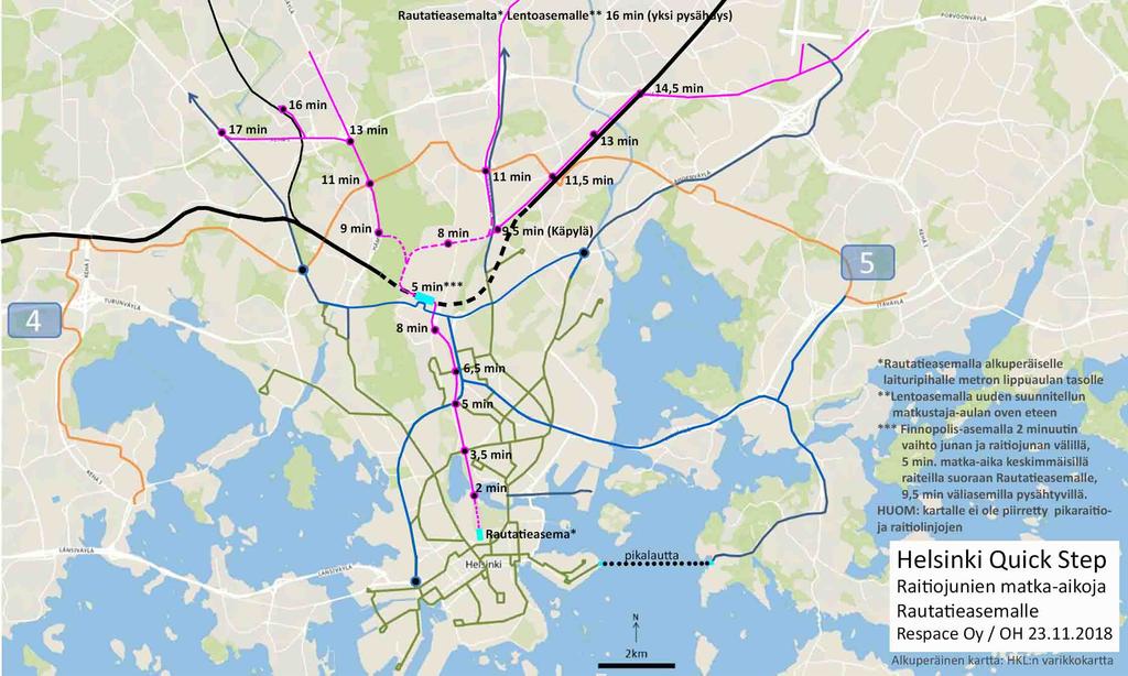 Lentoaseman raitiojunat kulkevat siltaradalla.