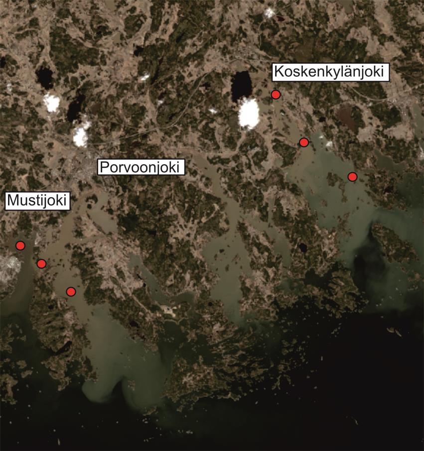 Kiintoaine Kiintoainepitoisuus (mg/l) vuosien 2007 2013 keskiarvona MaaMet-seurantapaikkoja itäisellä