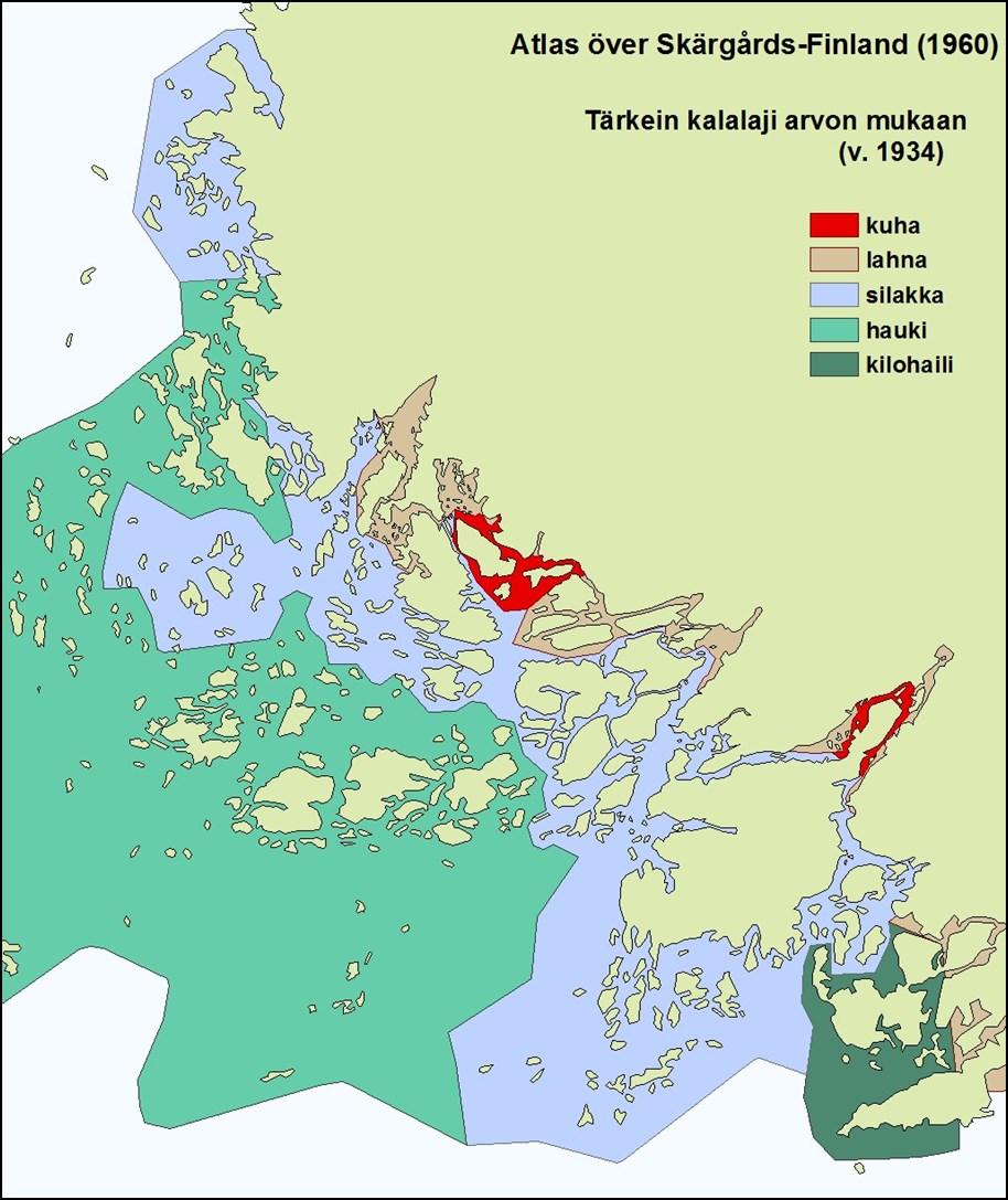 Kuhan kalastus 30-luvulla Nailonverkkojen sekä kotitarve- ja virkistyskalastuksen yleistyminen 50-luvun lopun jälkeen lisäsi kuhan pyyntiä Ammattikalastajien kuhasaalis Saaristomerellä 1) : 1950-luku