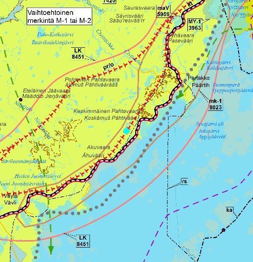 323 Maakuntakaavassa osoitetut pääradan ohjeellisten/vaihtoehtoisten linjausten toteuttamismahdollisuudet on tutkittu noin kilometrin vyöhykkeelle osoitetusta merkinnästä.