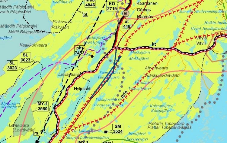 335 Viivamainen kohde Merkintää koskeva mielipide: Kannatamme Vuontisjärveltä reilusti itäänpäin merkattua reittiä Väynäjärven kautta.
