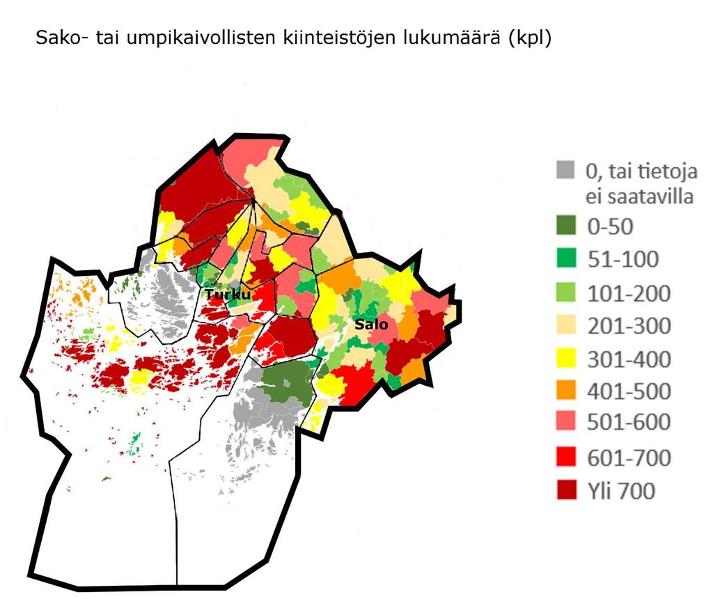 Kiinteistöjen lukumäärä (kpl) Lietekaivollisten kiinteistöjen määrä Noin 45 000 kiinteistöä viemäriverkoston ulkopuolella Arvion mukaan vain noin reilu 30 % syntyvästä lietteestä päätyy