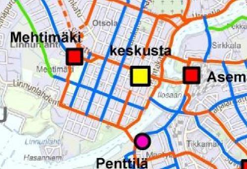 Ote alueen ajantasa-asemakaavasta. Pyöräilyn ja jalankulun kehittämissuunnitelma 2030 Suunnitelman tavoitteena on edistää pyöräilyn ja jalankulun olosuhteita maankäytön suunnittelusta toteutukseen.