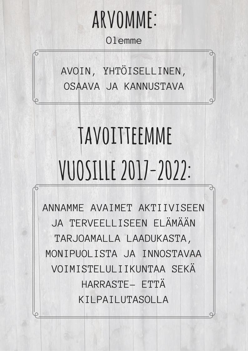 3. Seinäjoen Voimistelijoiden arvot,