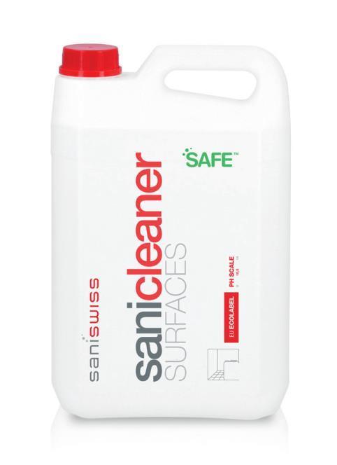 Sanitizer Large Surfaces Supertiiviste Sanicleaner Large Surfaces Supertiiviste 3-in-1 desinfiointiaine sekä hajunpoistaja laajoille pinnoille viikoittaiseen käyttöön Saniswiss Sanitizer Large
