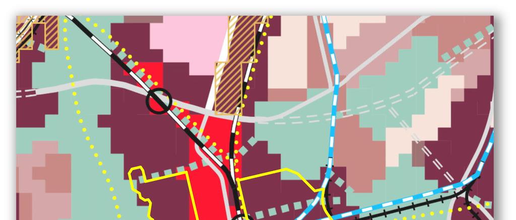 4 Lähtökohdat Yleiskaava 2016 Ote yleiskaavasta 2016 Länsi-Pasilan Pasilankadun varsi sekä Pasilankadun ja Radiokadun risteysalue on merkitty liike- ja palvelukeskustaksi (C1): Keskustaa kehitetään