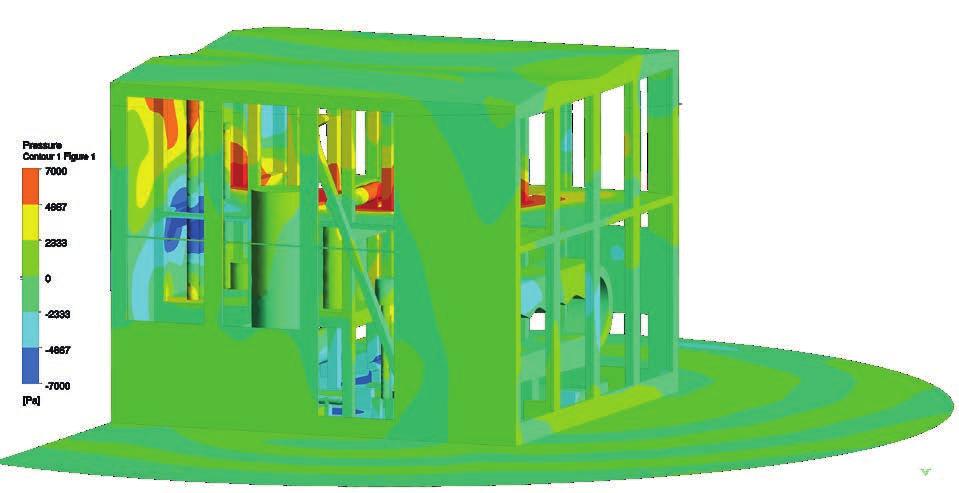 Konecranes Maailman suurimman Goliath-pukkinosturin ilmanvaihdon CFD. Tuulettimien sijoittelu ja viilennys 210 m pitkän nosturin sisällä Brazilian ilmasto ja auringonsäteily huomioiden.