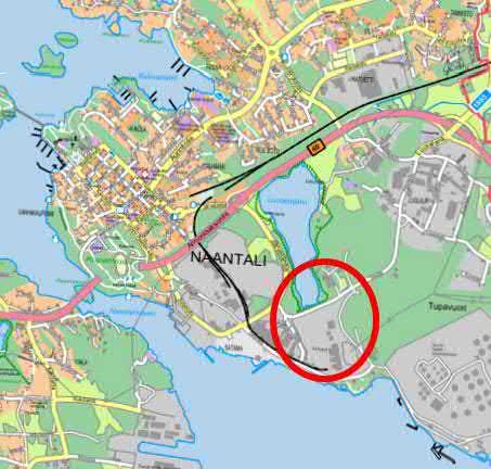 Naantalin kaupunki tekniset palvelut maankäyttöosasto asemakaavoitus sivu 1/7 Viestitien asemakaavanmuutos, AK-355 OAS Osallistumis- ja arviointisuunnitelma Kaava-alueen sijainti.