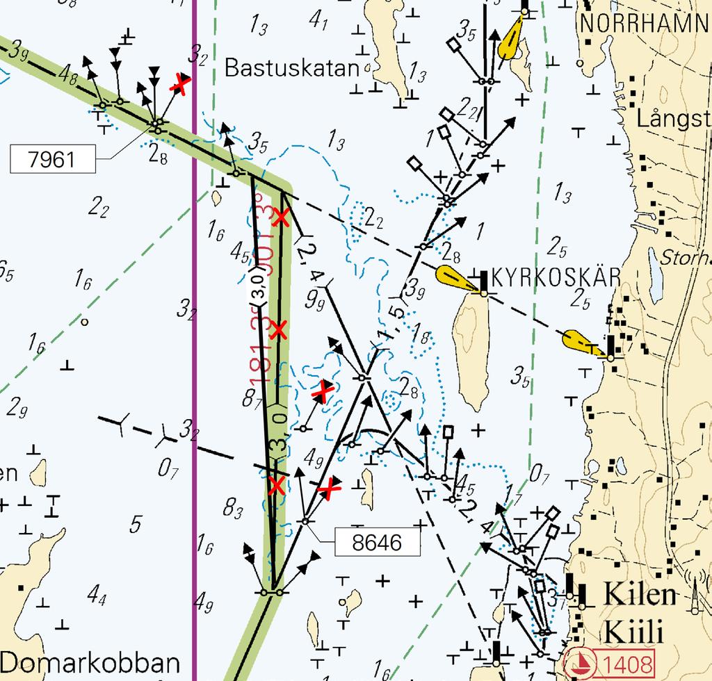 Muuta Ändra Amend > 62 02.624'N 21 17.247'E 8646 4 43, E810, E811, E811.2, F811, F811.2 62 02.846'N 21 17.230'E 59528 5 43, E810, E811, F811 Siirrä Flytta Move Paikasta/Från/From (1) 62 03.