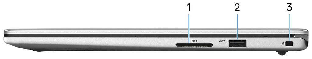 2 USB 3.1 Gen 1 (C-tyyppinen) -portti/displayport Kytke oheislaitteita, kuten ulkoisia tallennuslaitteita, tulostimia ja ulkoisia näyttöjä. Tiedonsiirtonopeus on enintään 5 Gbps.