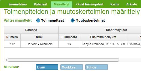 - Itse annettava muutoskerroin on sama kaikille kerralla määritettäville tasoristeyksille (4, huomaa käyttää desimaalipistettä!