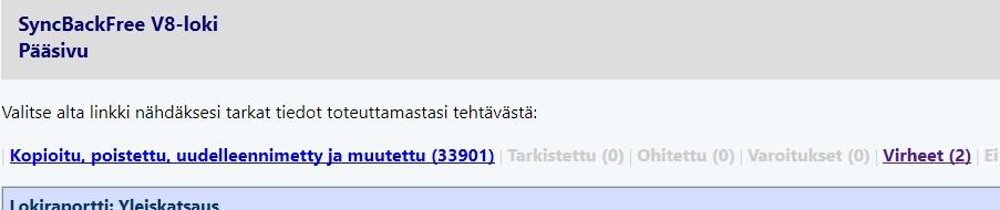 Jos kaikki valinnat ovat oikein ja simulointi onnistuu, tulee siitä ilmoitus: Jos simuloinnissa tulee virheitä, virheraportti aukeaa oletusselaimeen: