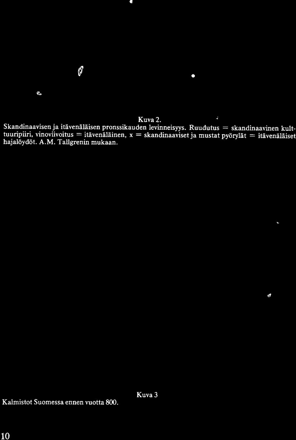 Kuva 2. Skandinaavisen ja itävenäläisen pronssikauden levinneisyys.