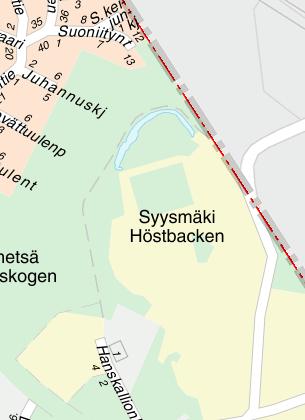 Syysmäki, Kesäkylä Kesäkylän itäpuolella on kostea, lähes umpeenkasvanut painanne, joka
