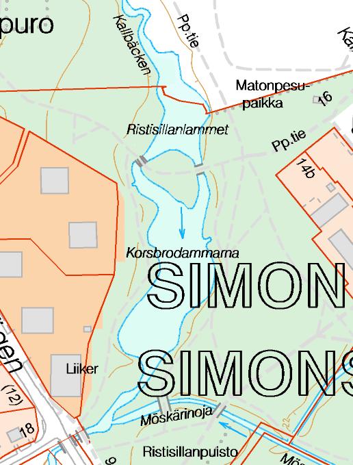 Ristisillanlammet, Simonkylä Simonkylän Ristisillanlammilla on virtaava vesi ja mutapohja,
