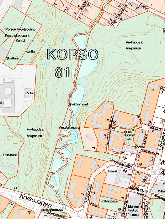 Ankkalammet, Korso Korson Ankkalammilla ei sammakoita ole puron pääuomassa, mutta