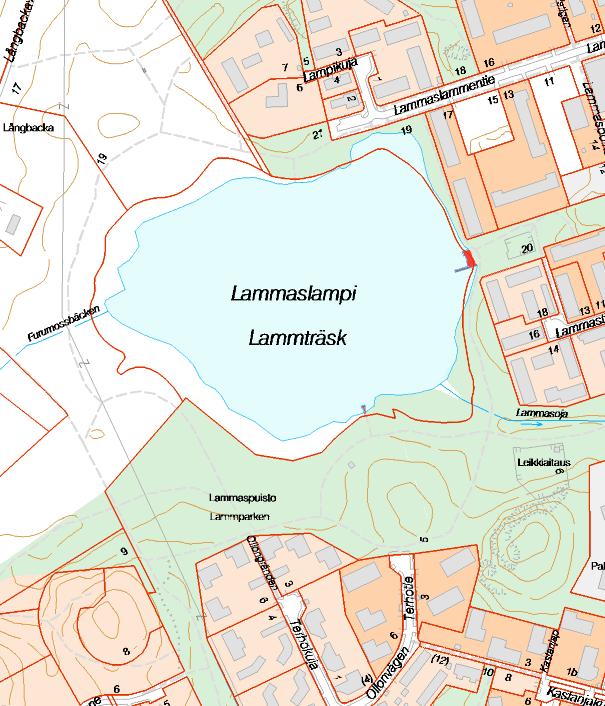 Pähkinärinne, Lammaslampi Lammaslampi on ruskeavetinen ja rehevä lampi asutuksen keskellä Vantaan Pähkinärinteessä. Lammella lisääntyy tavallinen sammakko, rupikonna ja viitasammakko.