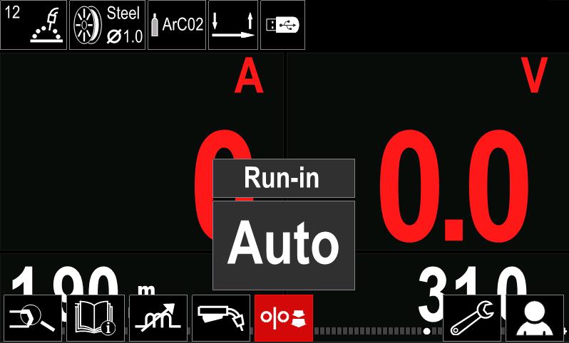 A/B A/B-toiminto Valitut parametrit tai toiminto lisätään hitsausparametripalkkiin [44].