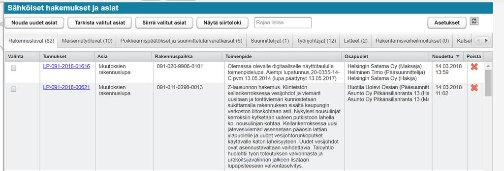 Sähköiset hakemukset Facta perustaa (hankkeen) rakennuksen - Rakennuslupa myönnetään (normaalissa tapauksessa) Harri tarkistaa asiakkaan täyttämien tietojen oikeellisuuden sekä täydentää