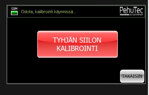 ENNEN MITTAUSTA: TYHJÄN SIILON KALIBROINTI: Tyhjän siilon kalibrointi täytyy tehdä aina asennus- ja korjaustöiden jälkeen, jotta kosteusmittaus toimii oikein.