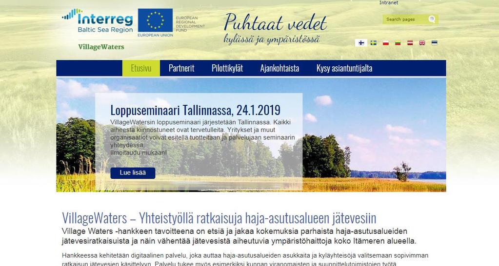 VillageWaters Lyhyesti VillageWaters-hankkeesta Perusteita: Jätevesijärjestelmien ilmast- ja rehevöittävien