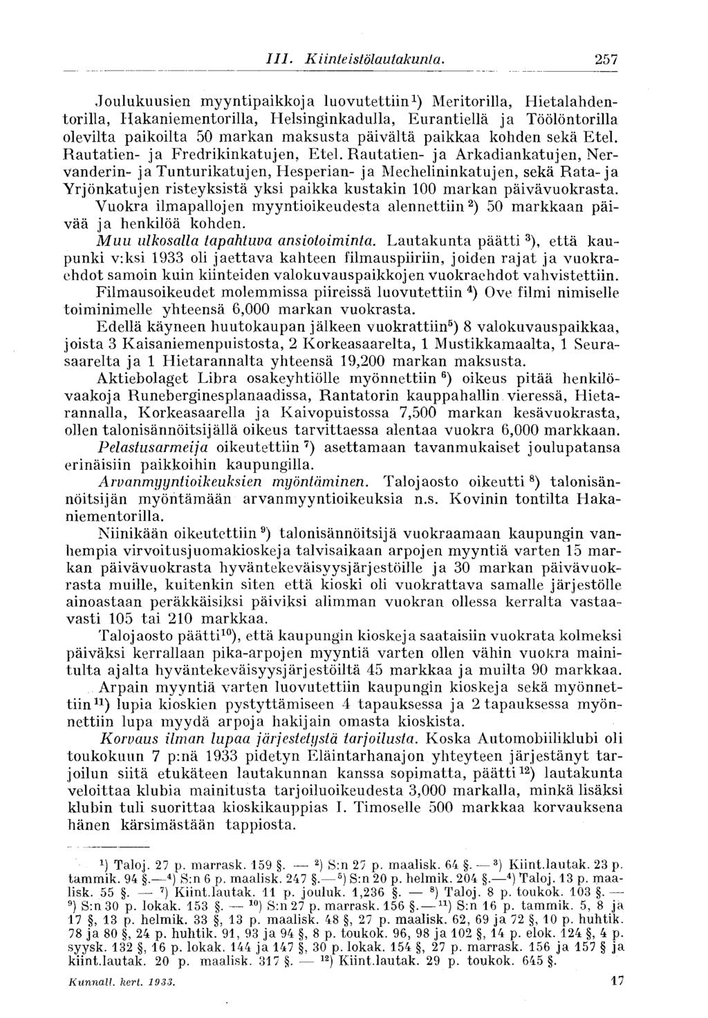 III. K i inte istölautakunta.