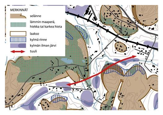 ohjekorttiehdotus 3 2.2 Aineistojen analysointi ja tulkinta Paikallis- ja pienilmastoanalyysissa (mittakaavat 1:50 000... 1:1 000) määritetään ihmisen elinympäristöksi suotuisat ja epäsuotuisat alueet.