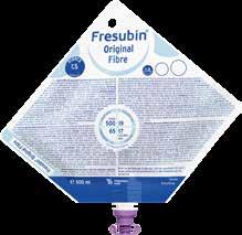 1,0 kcal/ml Fresubin Original/ Fresubin Original Fibre perusvalmiste (1 pussi: 500 kcal/500 ml) (2100) 500 69/ 17 65* KCAL (kj) CHO (g) Per 500 ml PROTEIN (g) 19 0,15 EPA+ DHA LIPID (g) *Fresubin