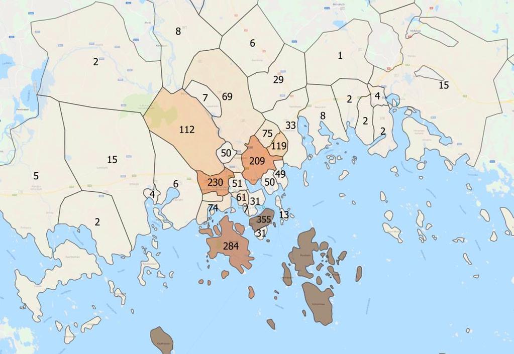 TAUSTATIEDOT: ASUINPAIKAT Vastaajien asuinpaikat