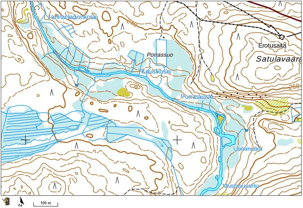 Kuva 2. Karttakuva Taivalkosken Loukusanjoelta (kuvan lähde: MML). MALLIVASTAUKSET TEHTÄVÄN 2 PERUSTELUIHIN 1. OIKEIN.