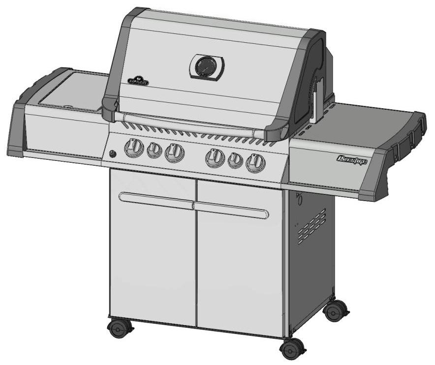 Gasolgrillen får endast användas utomhus i ett välventilerat utrymme och får inte användas inomhus, i ett garage, inbyggd veranda, lusthus eller något annat tillslutet utrymme.