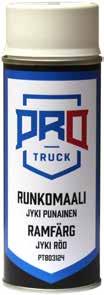 UUTTA: ProTruck RUNKOMAALIT RUNKOMAALI SISU HARMAA SPRAY 400 ML PT803121 RUNKOMAALI SCANIA HARMAA SPRAY 400 ML PT803122 RUNKOMAALI VOLVO HARMAA SPRAY 400 ML PT803123 RUNKOMAALI JYKI PUNAINEN PT803124