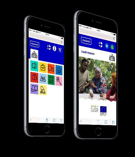 Mikä on Löydä Helsinki mobiililaitteille optimoitu verkkopalvelu kertoo kaupunkilaisille julkisista palveluista suomeksi, somaliksi ja arabiaksi sisältää vain kuvia ja puhetta ei