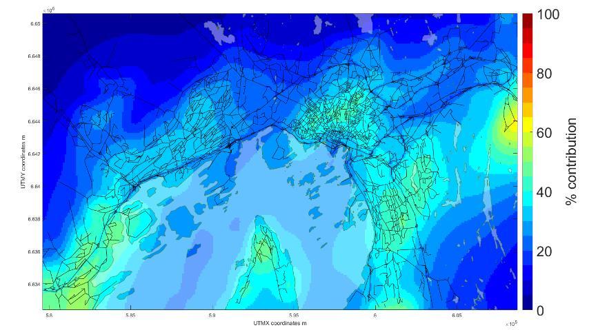 There are major differences between the Nordic capitals: RWC percentages of the PM2.