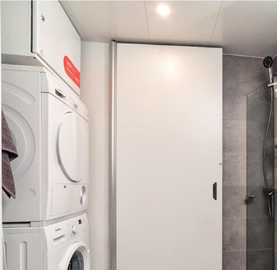 taloautomaatiojärjestelmiin (I/O / Modbus) Matala laite voidaan asentaa pesutornin yläpuolella * Ekosuunnitteludirektiivi Lot 6:n mukainen ilmanvaihtolaitteen korkein energialuokka.