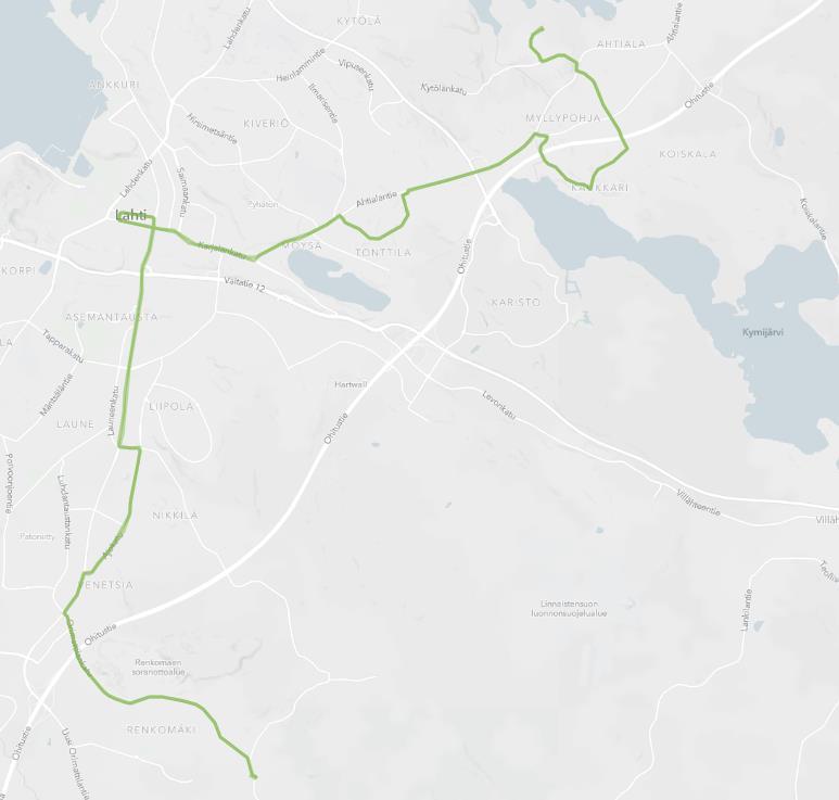 Runkolinja 6 Ahtiala Renkomäki Runkolinja yhdistää Ahtialan suunnalla Herrasmannin ja Koivukummun samalle linjalle.